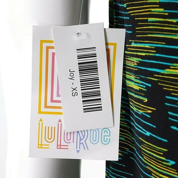 Lularoe Joy Womens Black Green Blue Stripe Open Sleeveless Cardigan Top X-Small - Picture 5 of 5